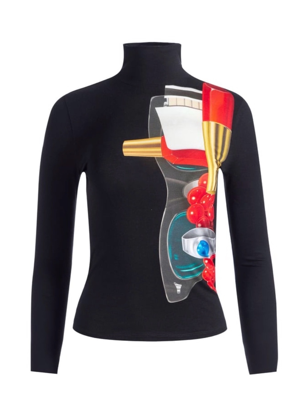 NWT Alice + Olivia X Tom Wesselmann Delaina Long Sleeve Turtleneck Top. Size XL - Picture 1 of 15